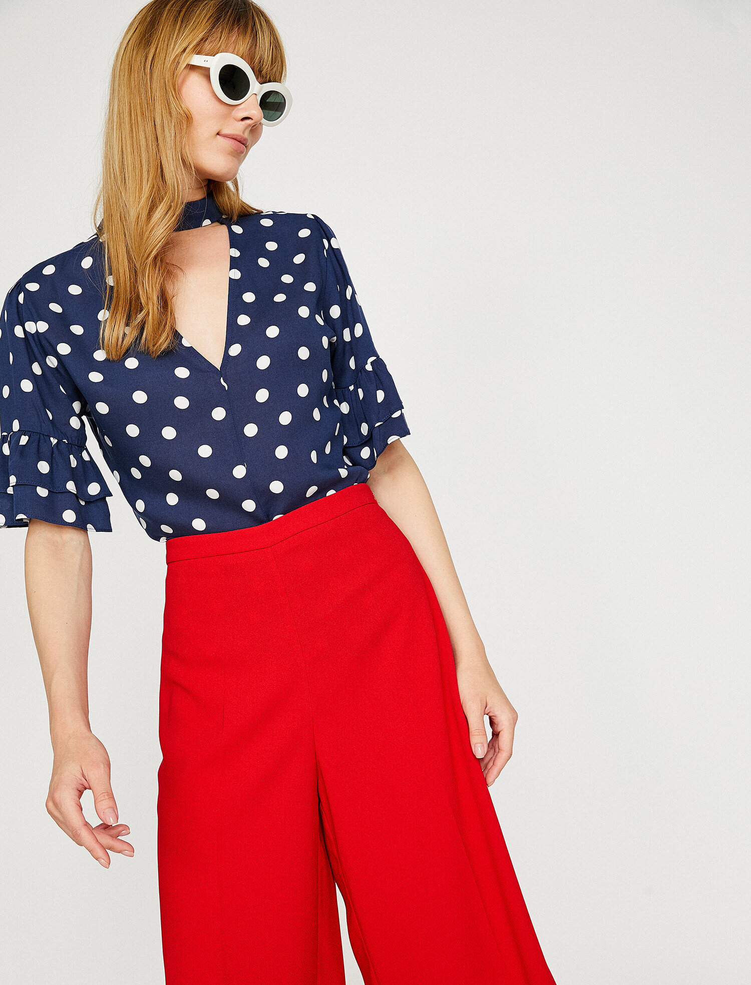   Puantiye Detaylı Gömlek