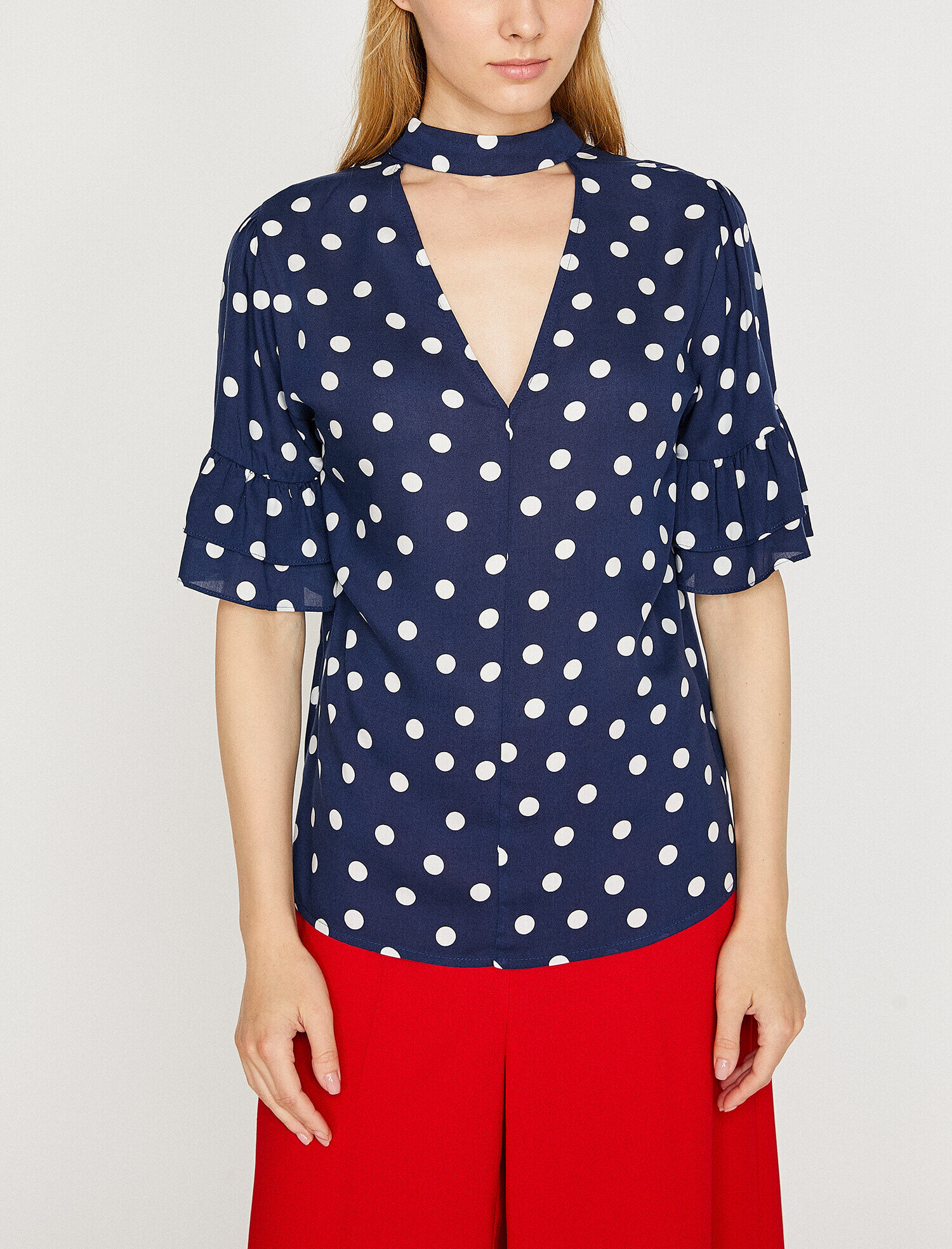   Puantiye Detaylı Gömlek