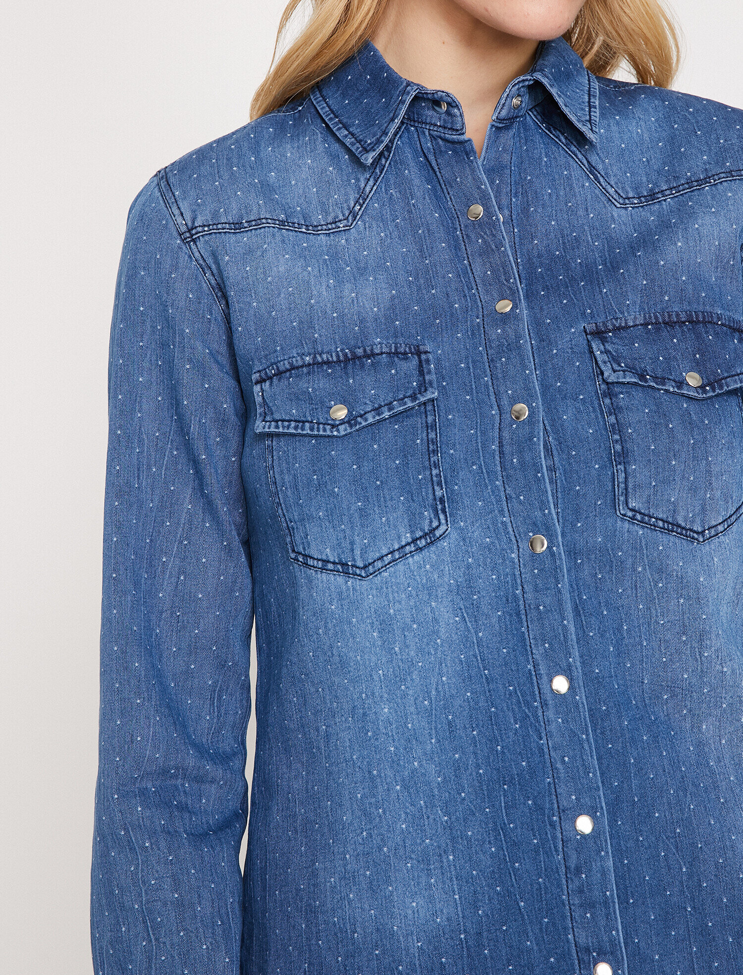   Desenli Jean Gömlek