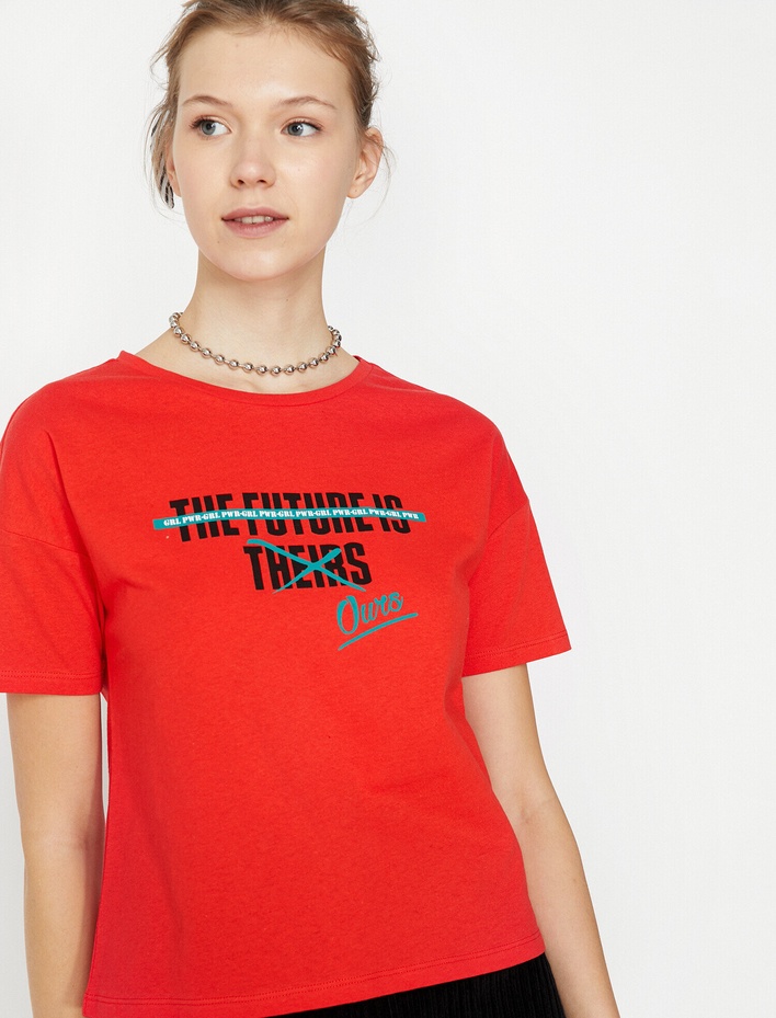  Yazılı Baskılı Tişört