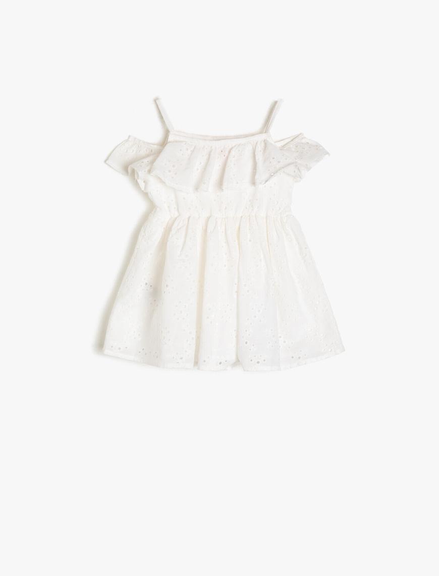  Kız Bebek Dantel Detaylı Elbise