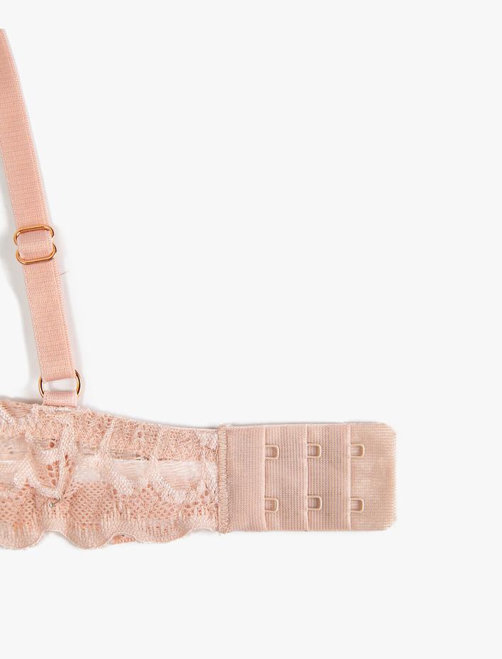  Dantelli Destekli Sütyen Ekstra Dolgulu Balenli Kaplı