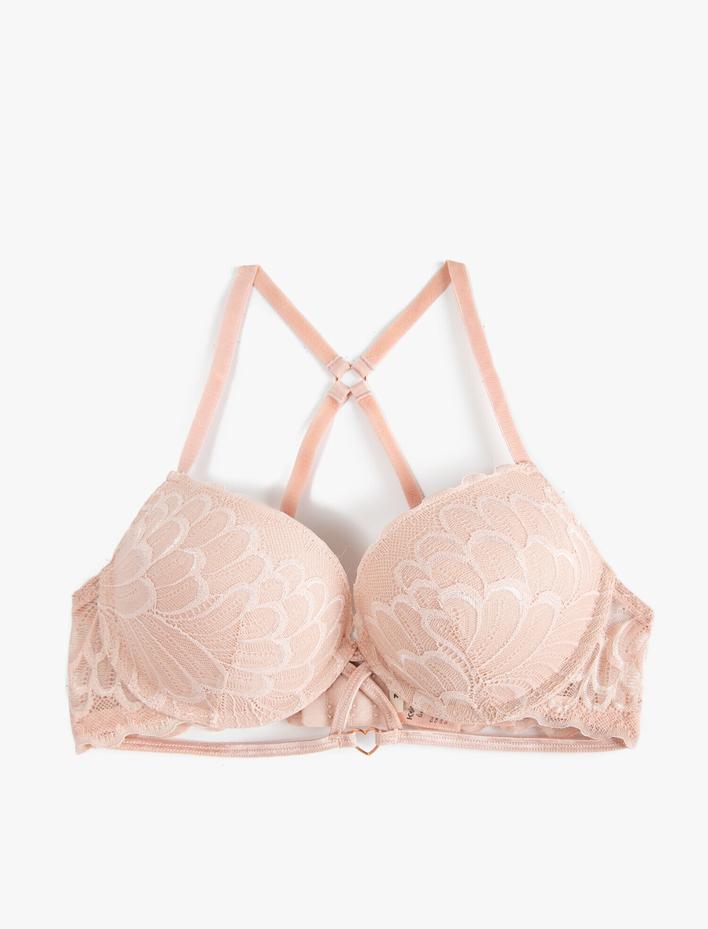  Dantelli Destekli Sütyen Ekstra Dolgulu Balenli Kaplı