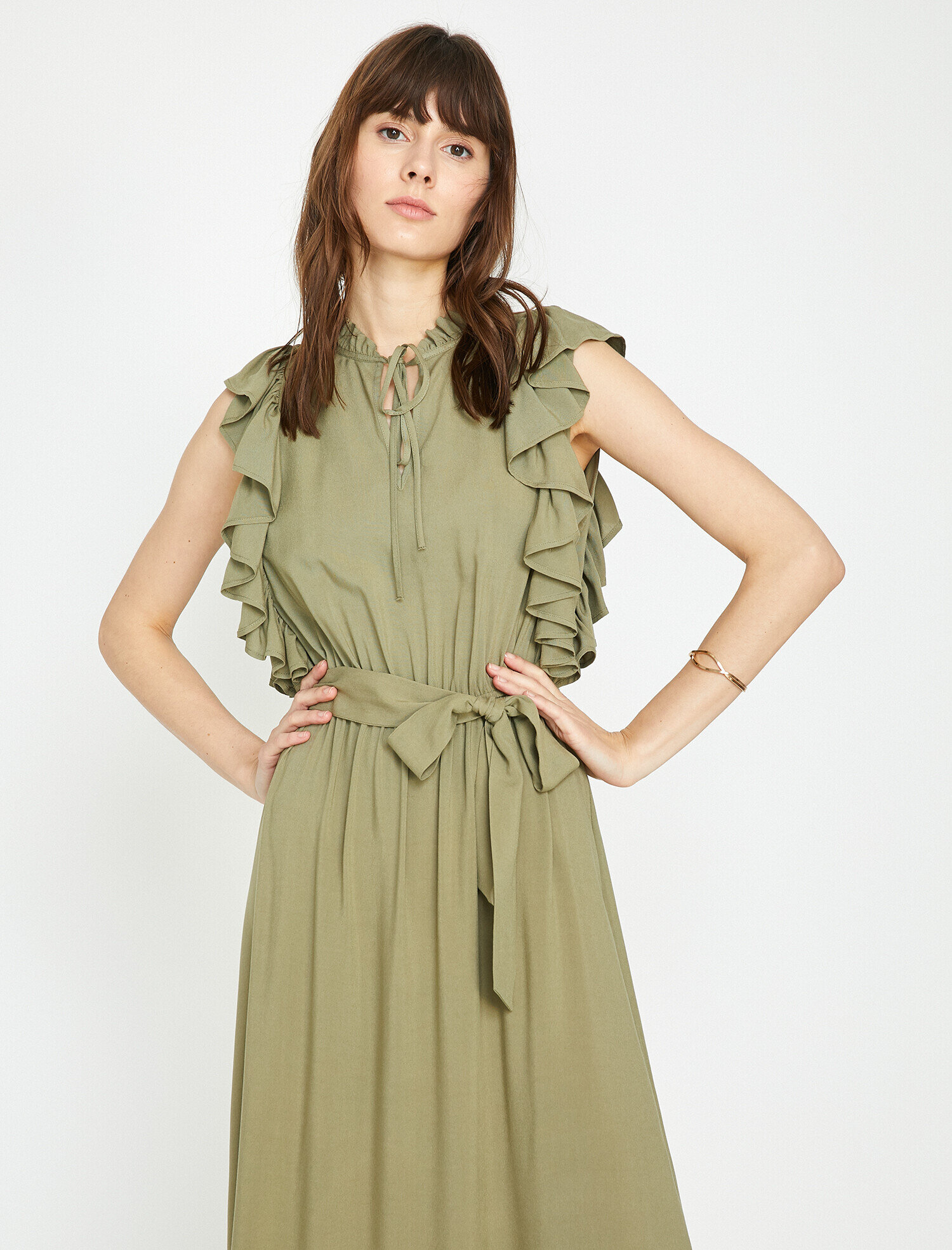   Fırfır Detaylı Elbise