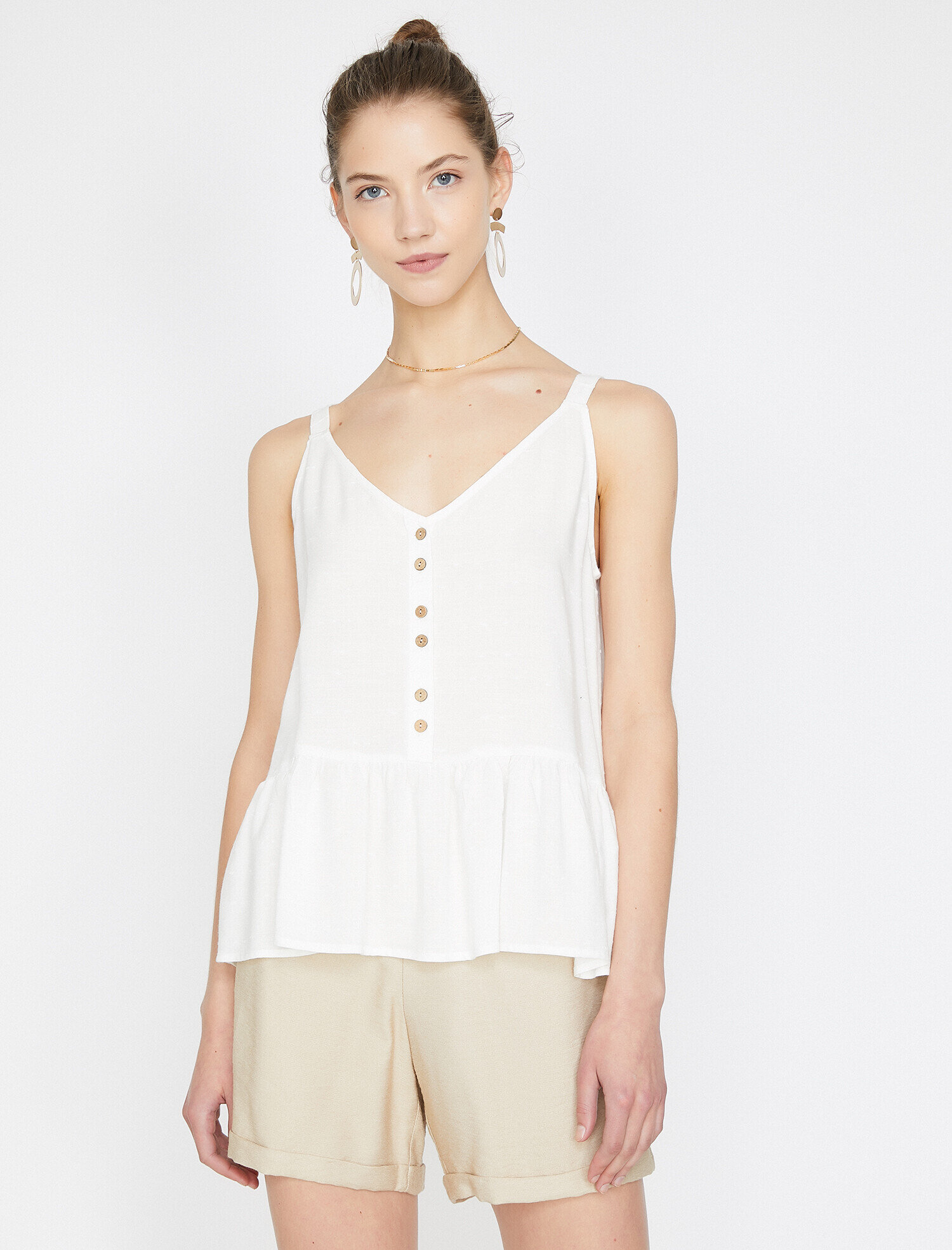   Düğme Detaylı Atlet