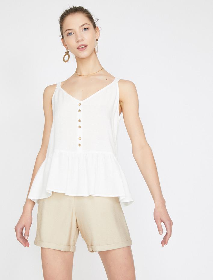  Düğme Detaylı Atlet