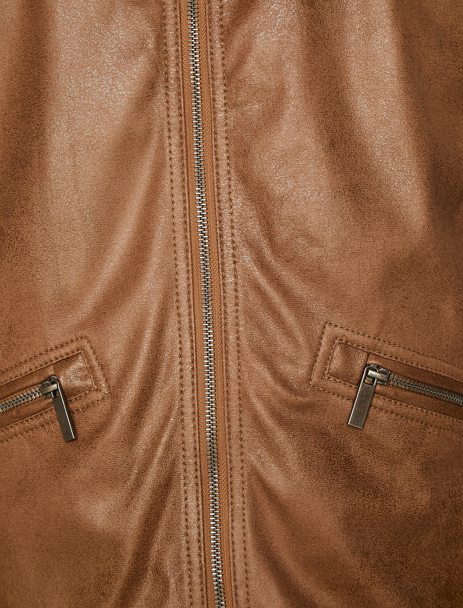   Deri Görünümlü Mont