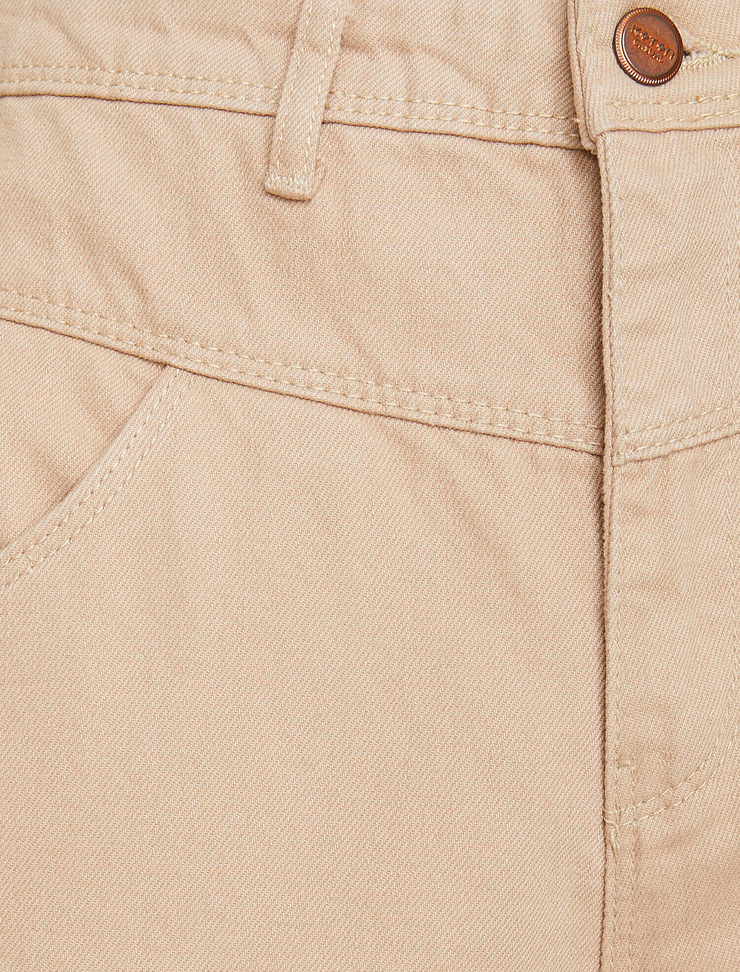   Kot Pantolon Rahat Kesim Yüksek Bel Hafif Dar Paça