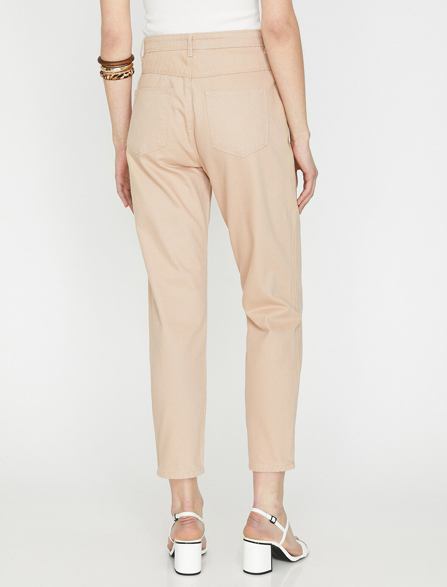   Kot Pantolon Rahat Kesim Yüksek Bel Hafif Dar Paça