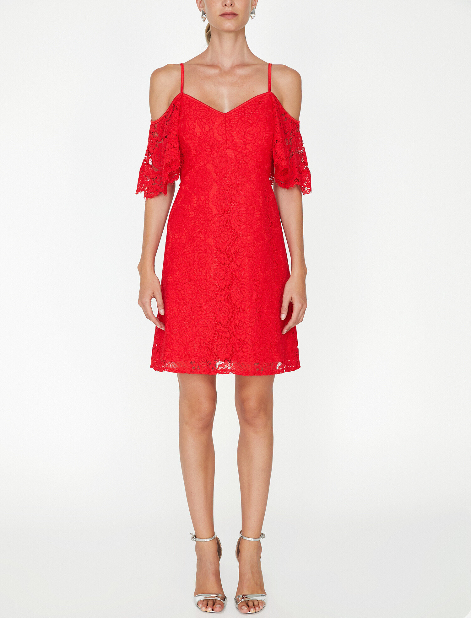   Dantel Detaylı Abiye Elbise