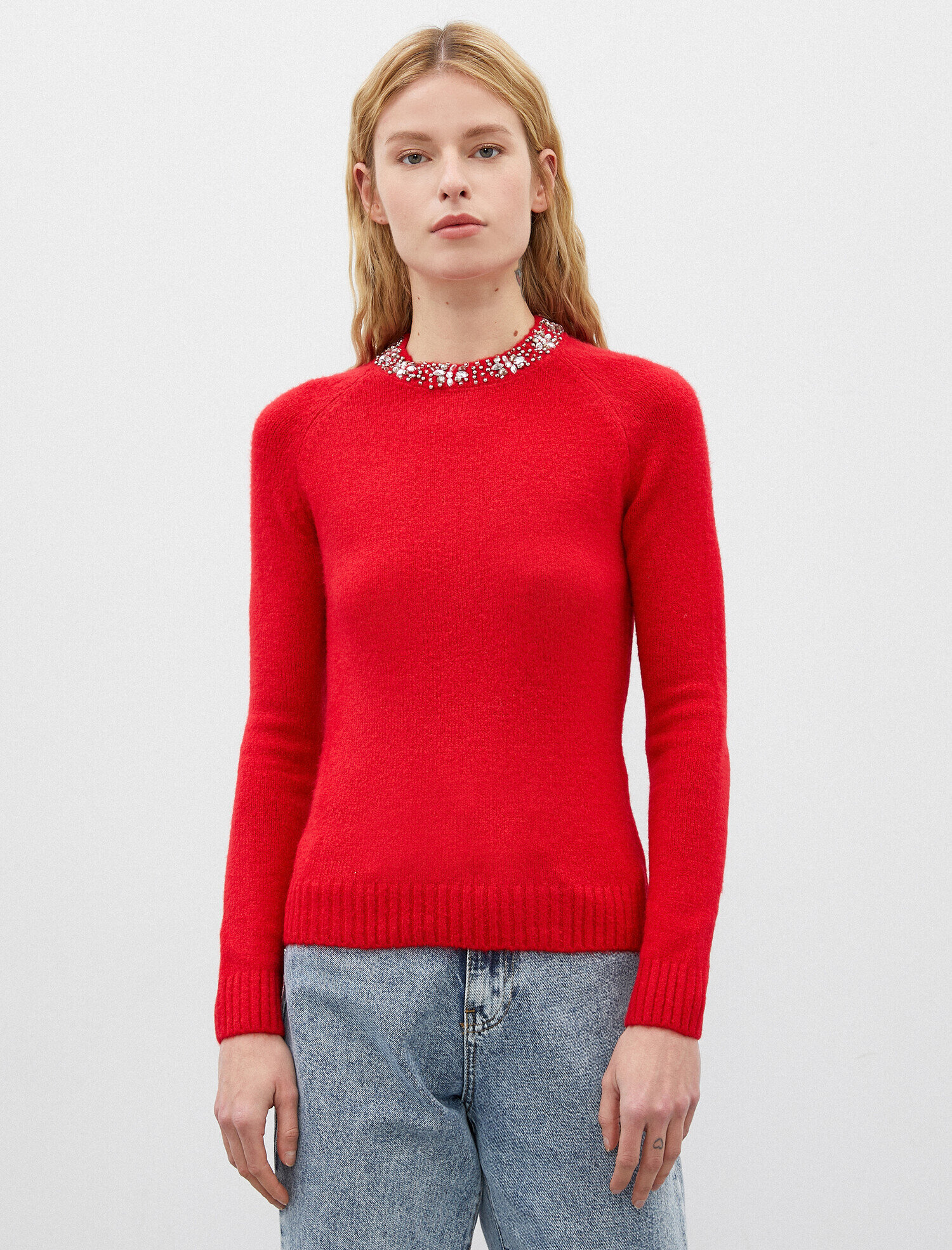   Taşlı Kazak Bisiklet Yaka