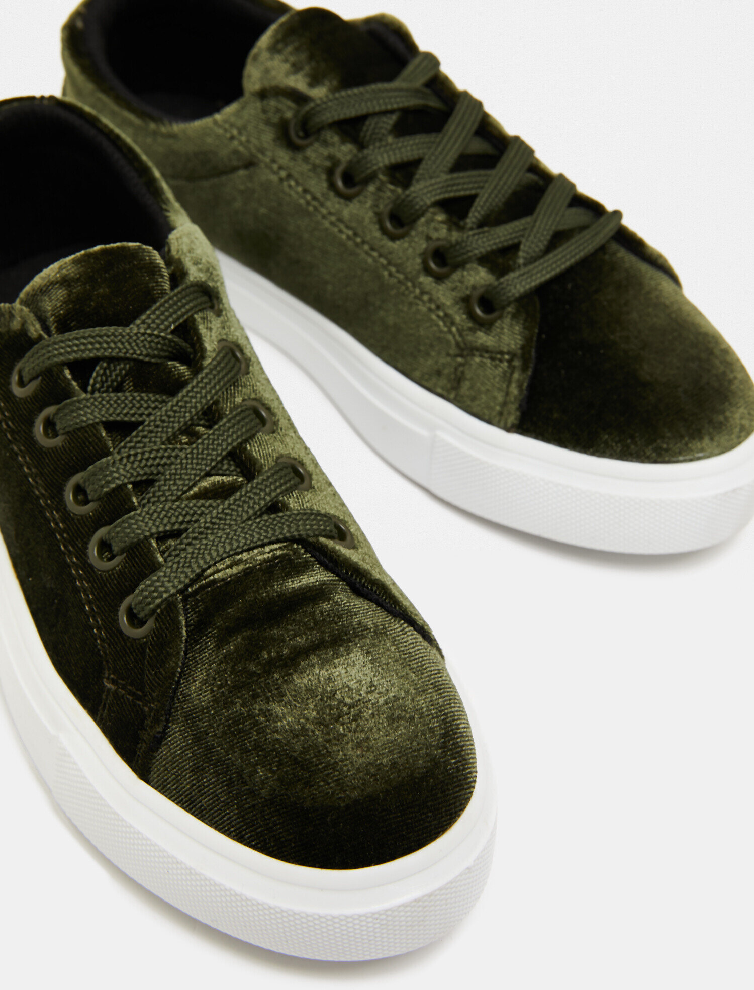  Kadın Bağcıklı Spor Ayakkabı Kadife Görünümlü