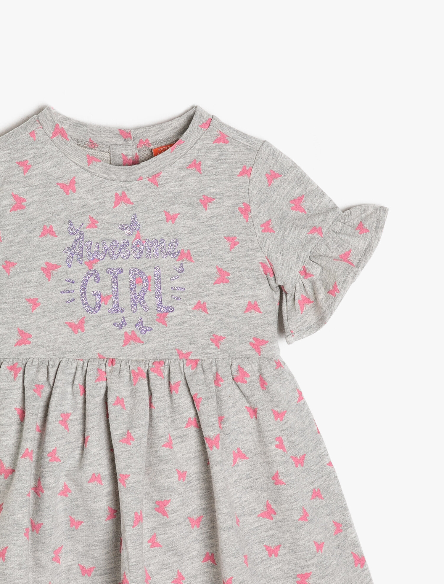 Kız Bebek Yazılı Baskılı Elbise