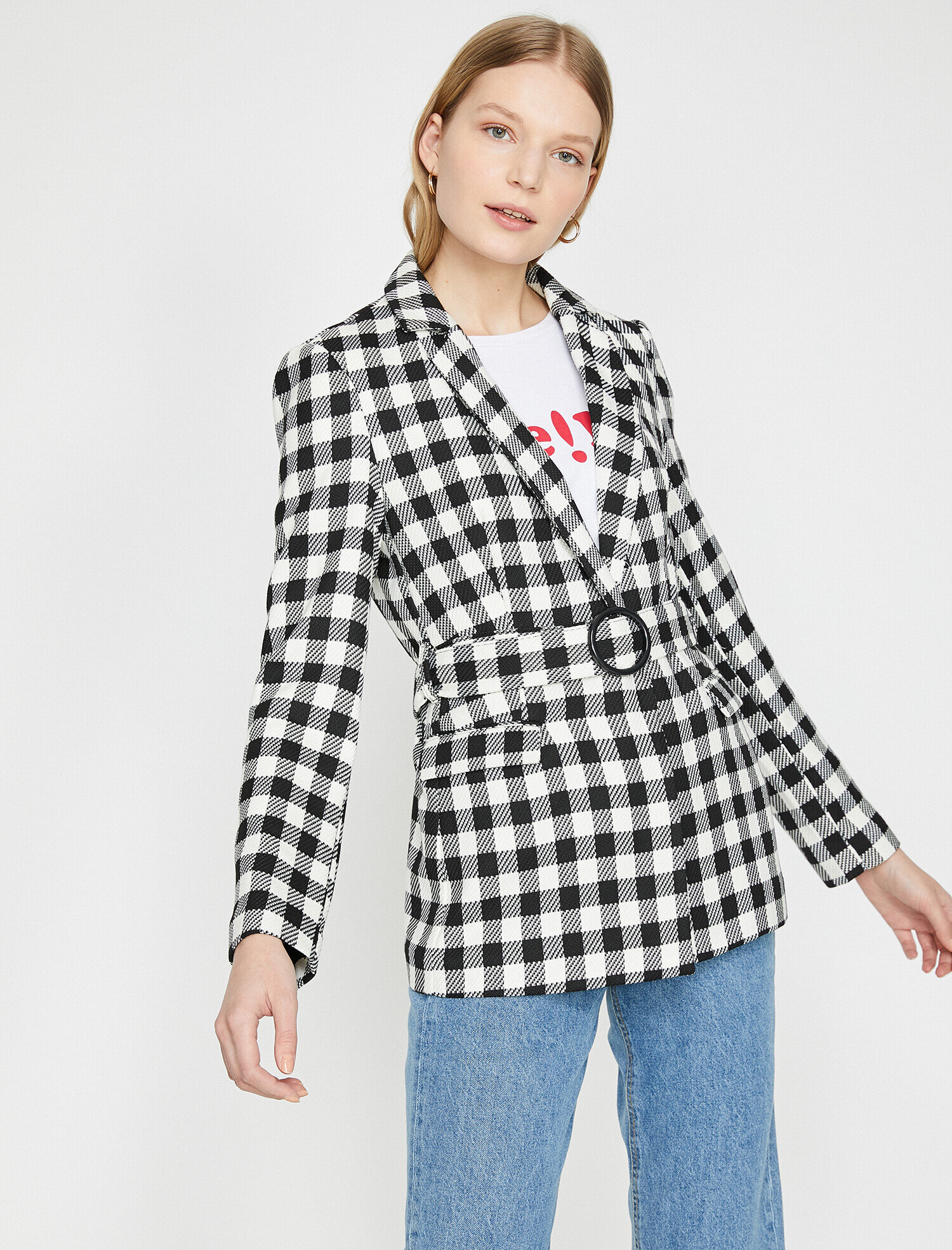   Kemer Detaylı Blazer Ceket