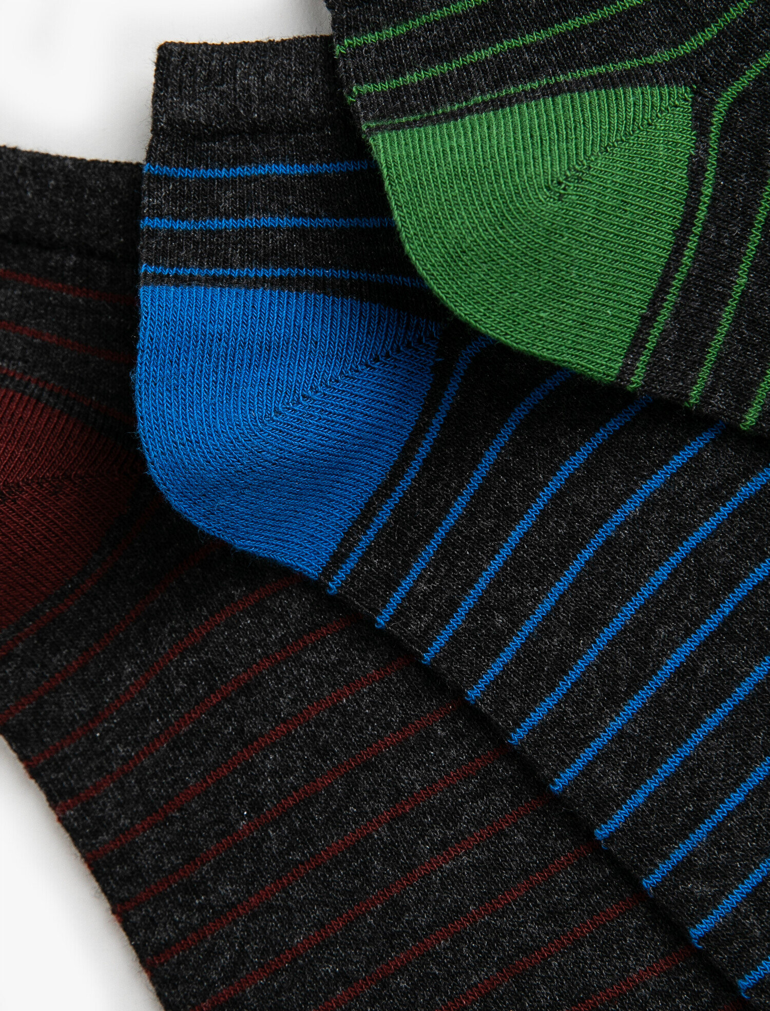  Erkek 3'lü Çorap Kısa Çizgili Karma