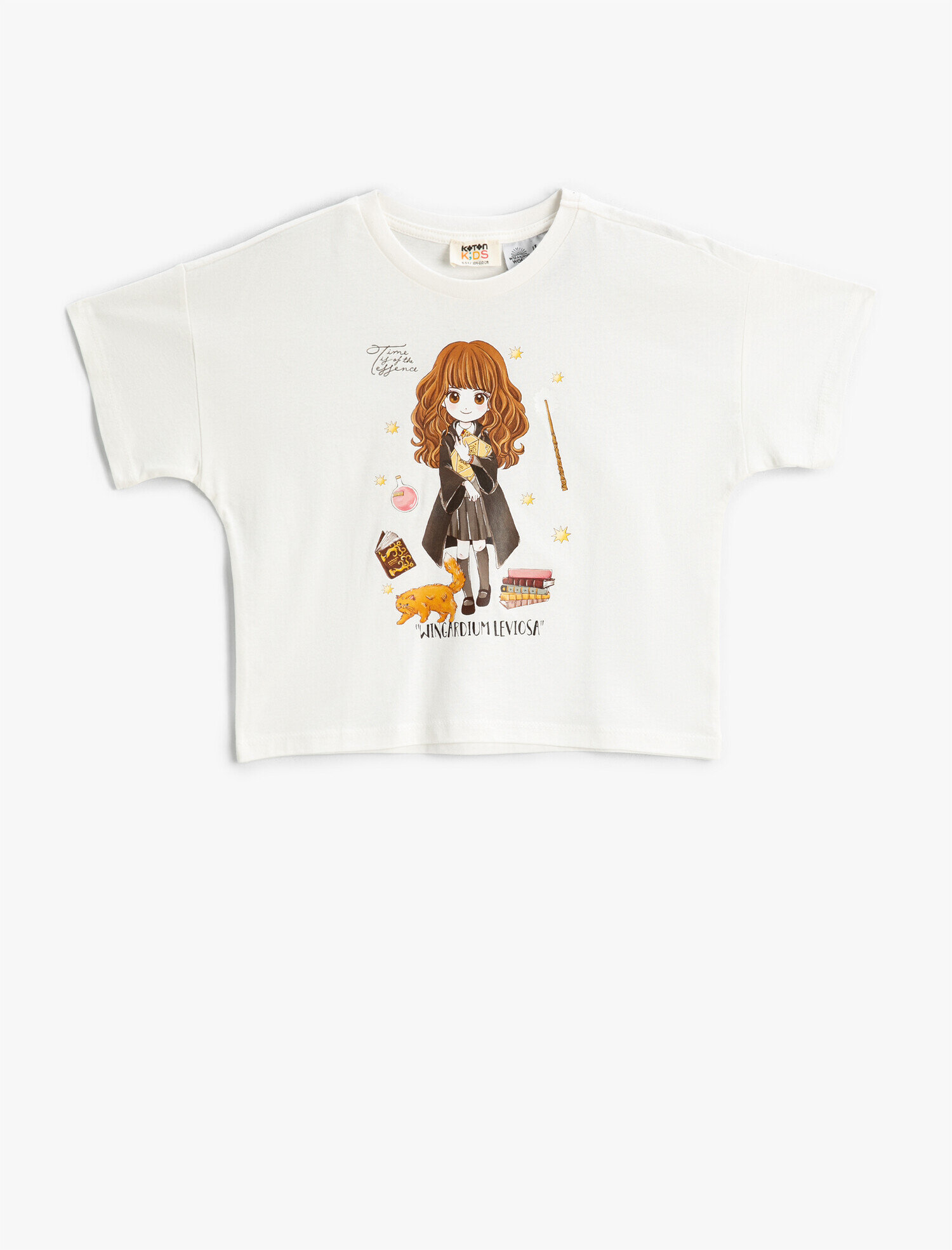  Kız Çocuk Hermione Granger Baskılı Lisanslı Oversize Kısa Kollu Tişört Pamuklu