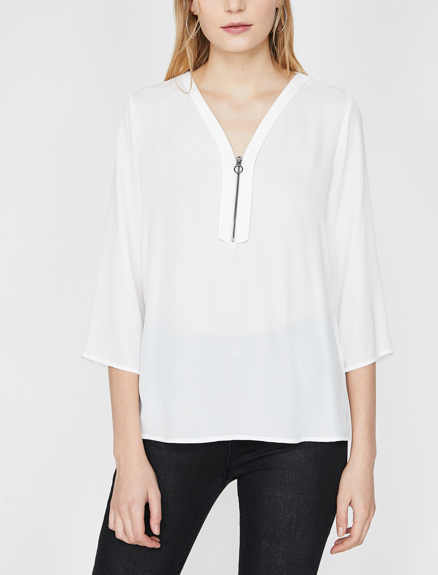   Fermuar Detaylı Bluz