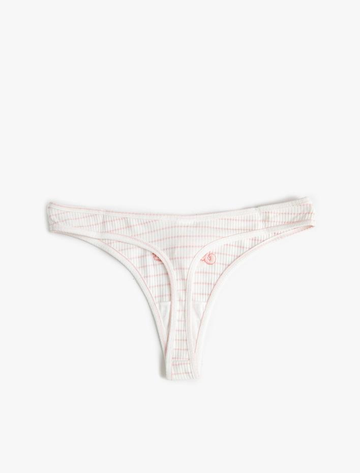  Nakışlı Çizgili String Külot