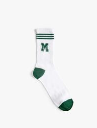 M Harf Baskılı Çorap