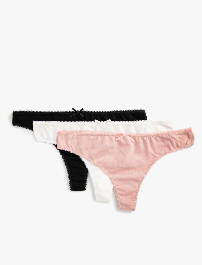  Pamuklu 3'lü Paket String Basic Külot