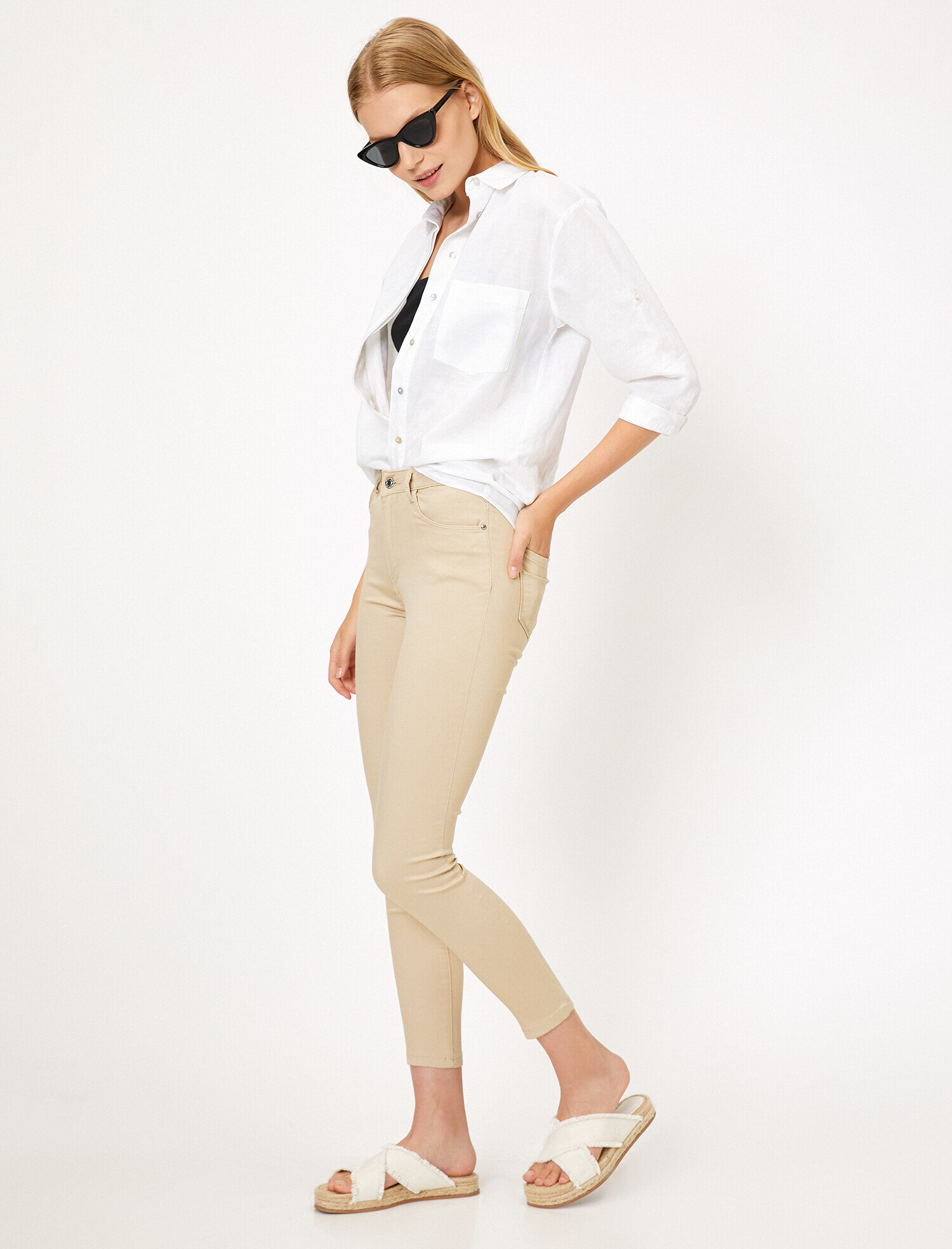   Kuş Gözü Detaylı Pantolon