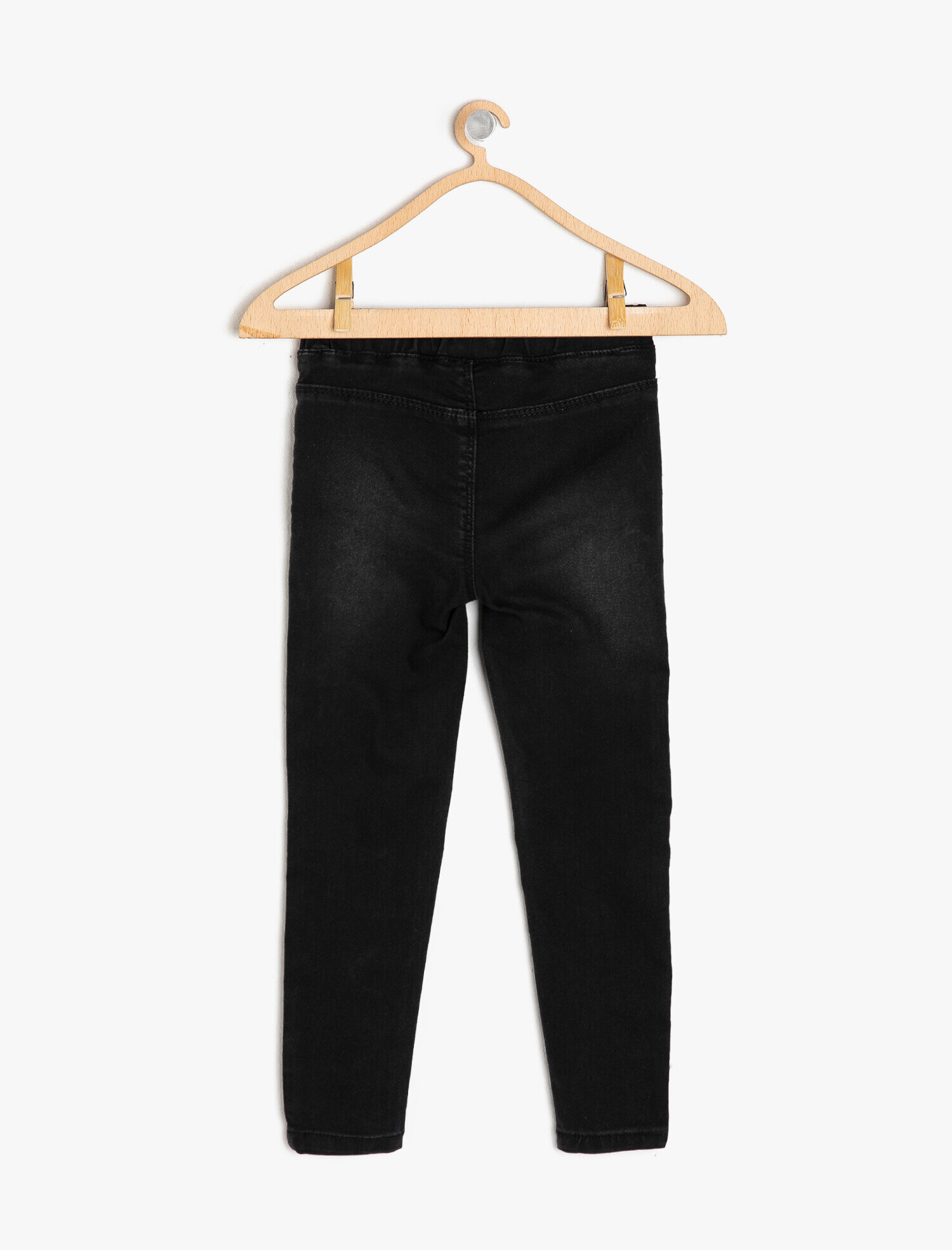  Kız Çocuk Tayt Kot Pantolon Görünümlü Beli Lastikli