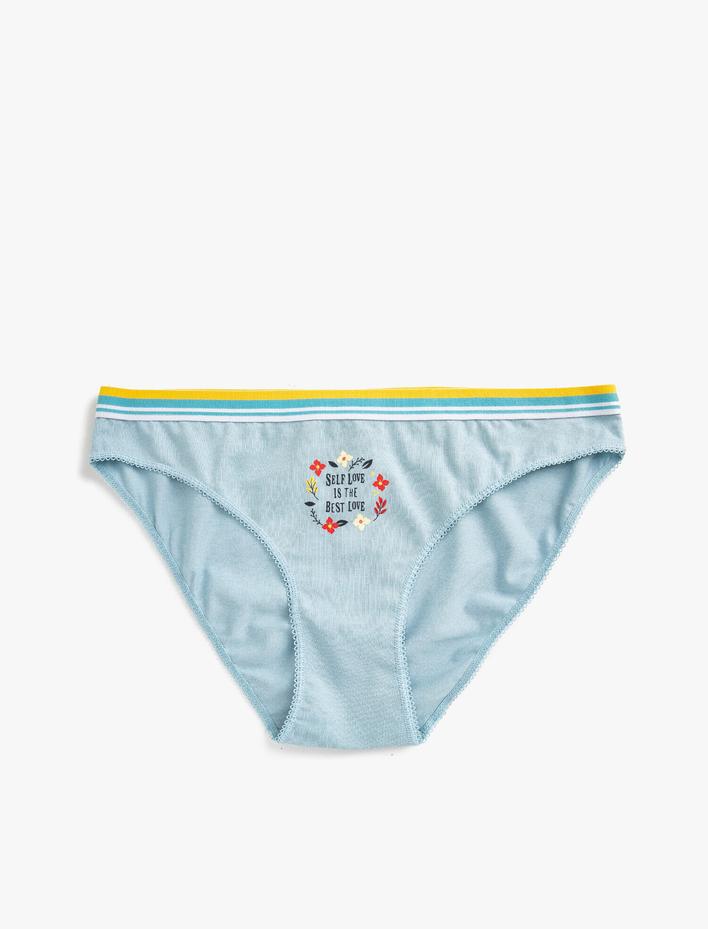  Pamuklu Baskılı Brief Basic Külot