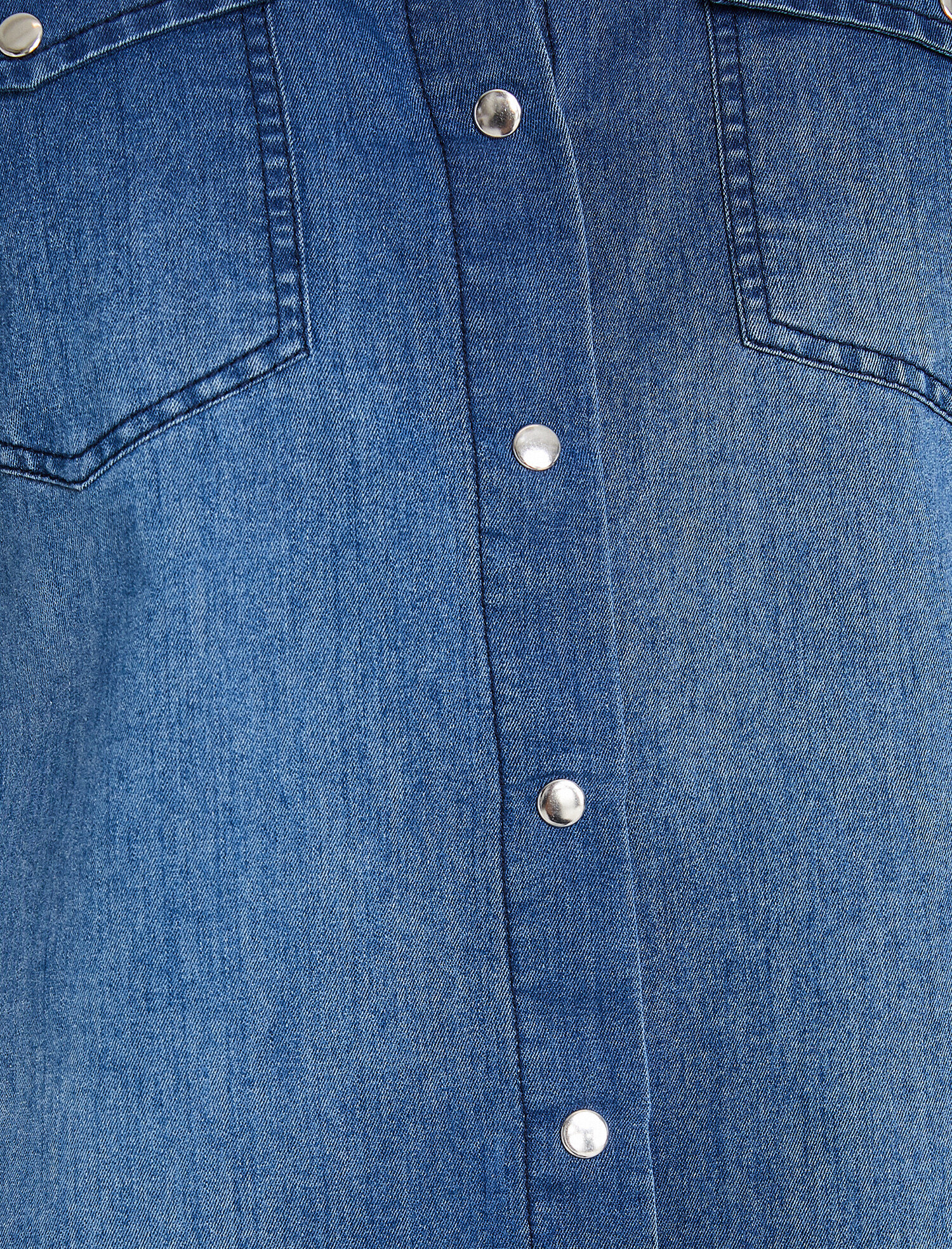   Cep Detaylı Jean Gömlek