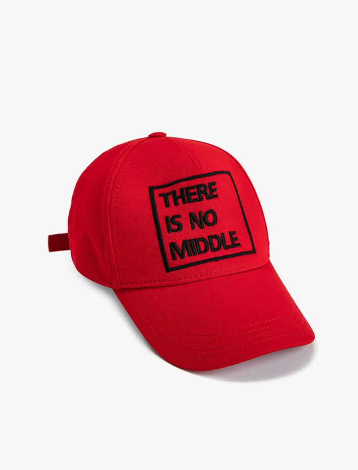 Erkek Slogan İşlemeli Kep Şapka