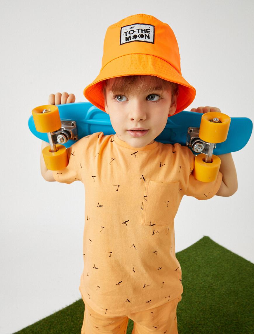  Erkek Çocuk Bucket Şapka İşlemeli Slogan Temalı