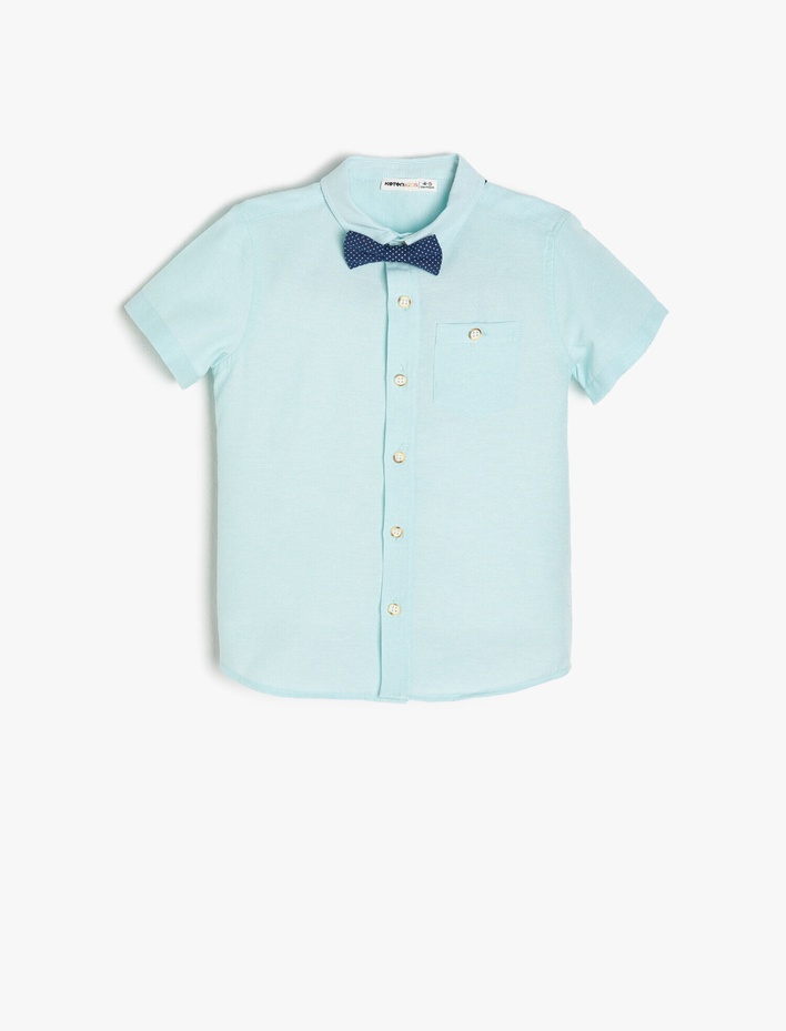 Erkek Çocuk Desenli Gömlek Cep Detaylı