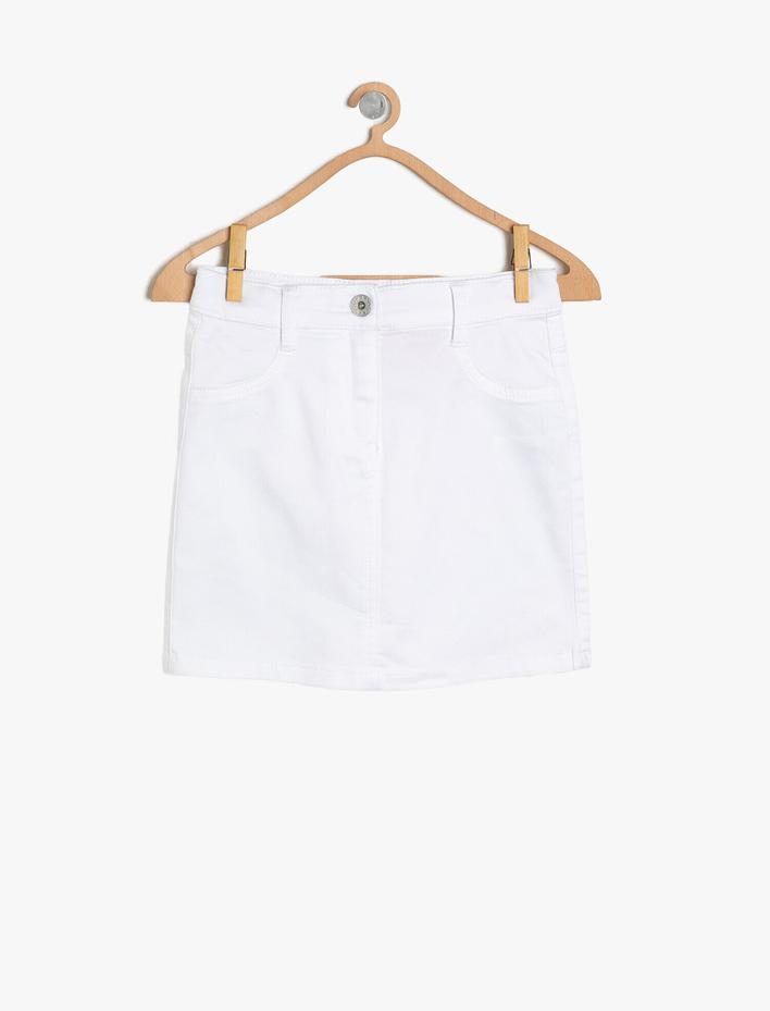 Kız Çocuk Cep Detaylı Etek