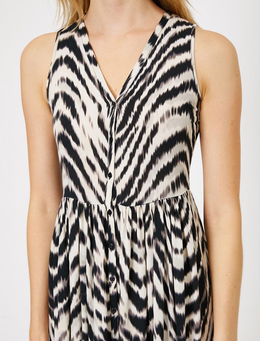  Zebra Desenli Elbise