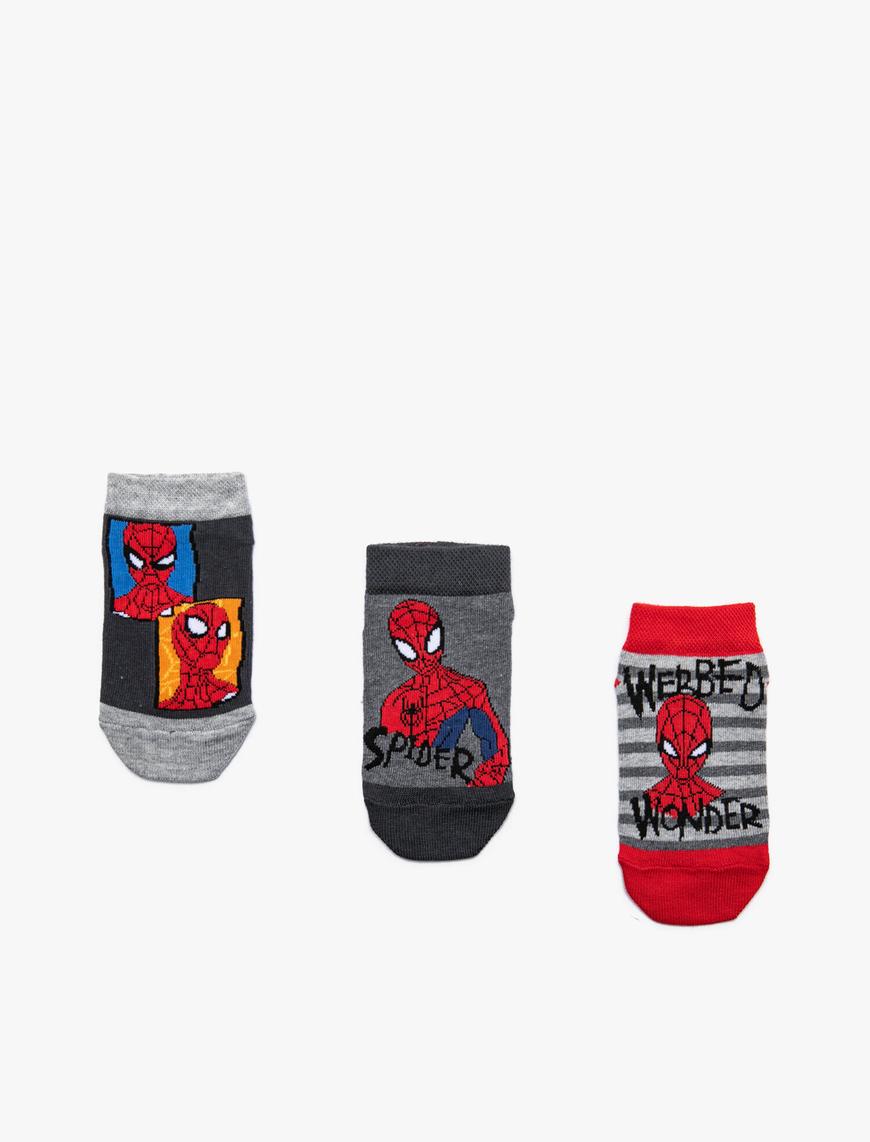  Erkek Çocuk Spiderman Lisanslı Baskılı Çoklu Çorap