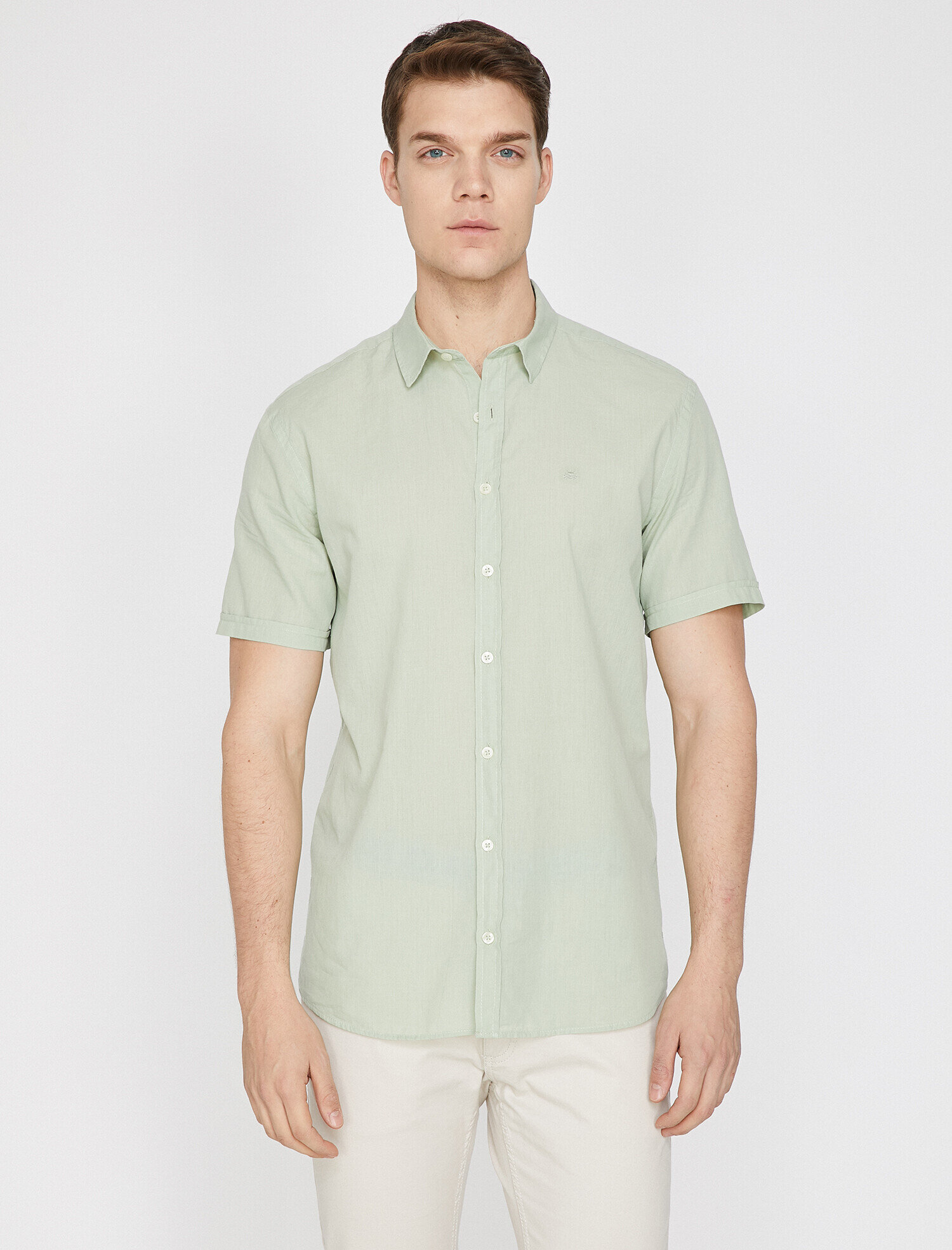   Slim Fit Kısa Kollu Casual Gömlek