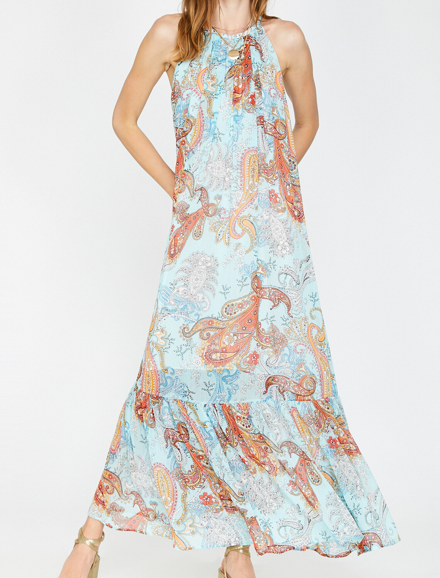   Uzun Elbise Kolsuz Bisiklet Yaka