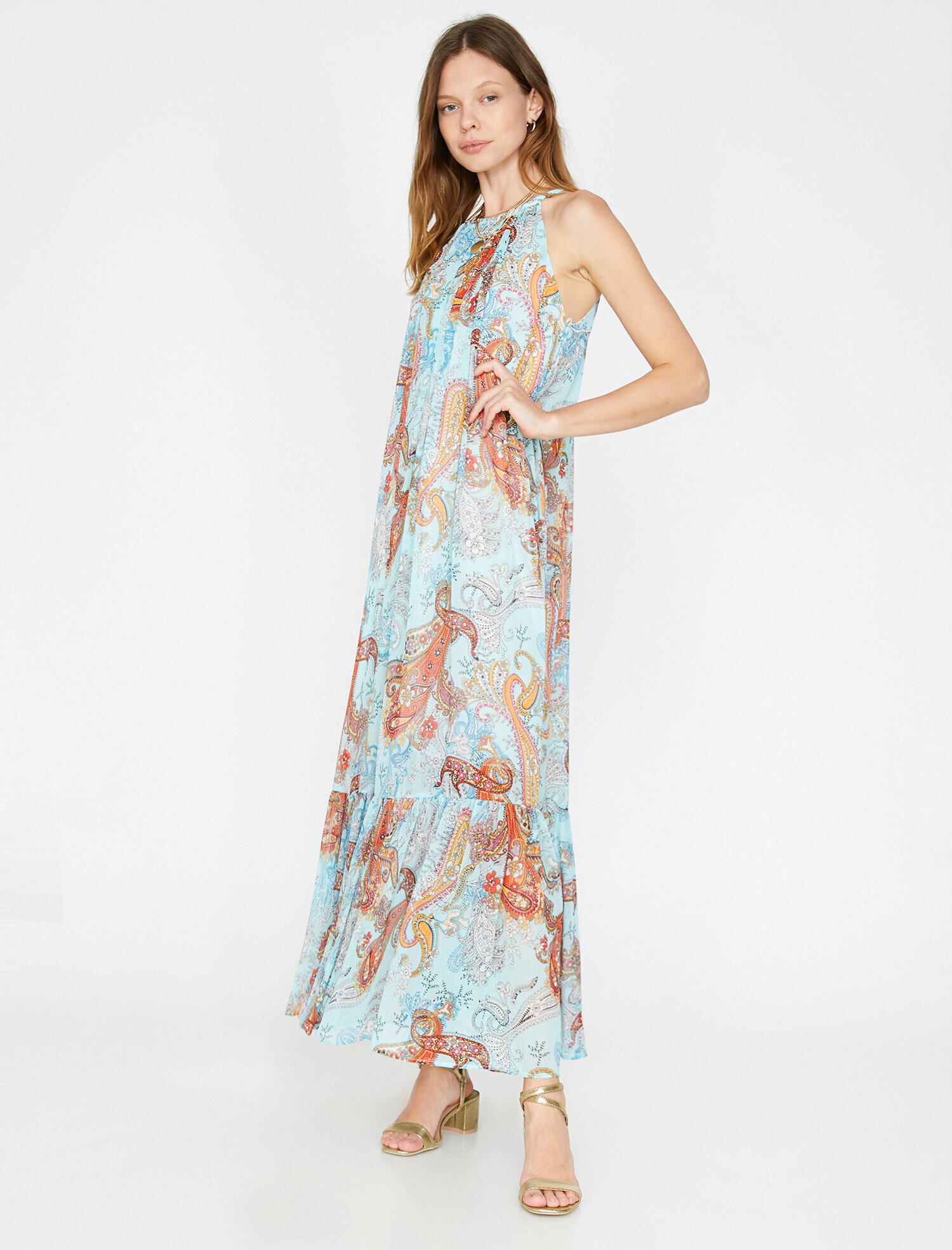   Uzun Elbise Kolsuz Bisiklet Yaka