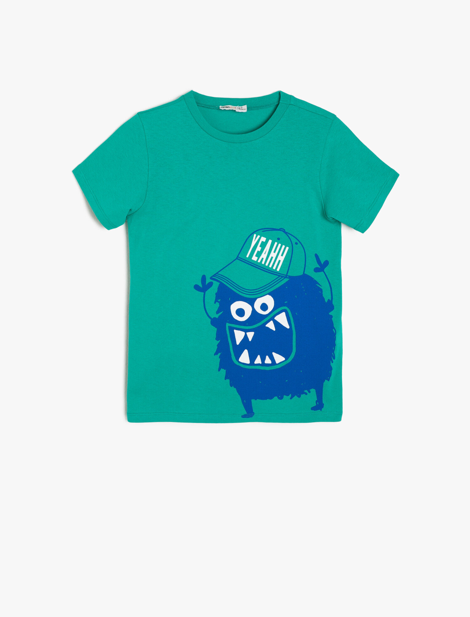  Erkek Çocuk Baskılı Tişört Kısa Kollu Bisiklet Yaka