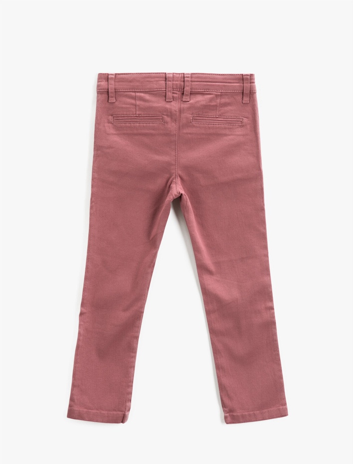 Erkek Çocuk Chino Basic Pantolon Pamuklu Cepli