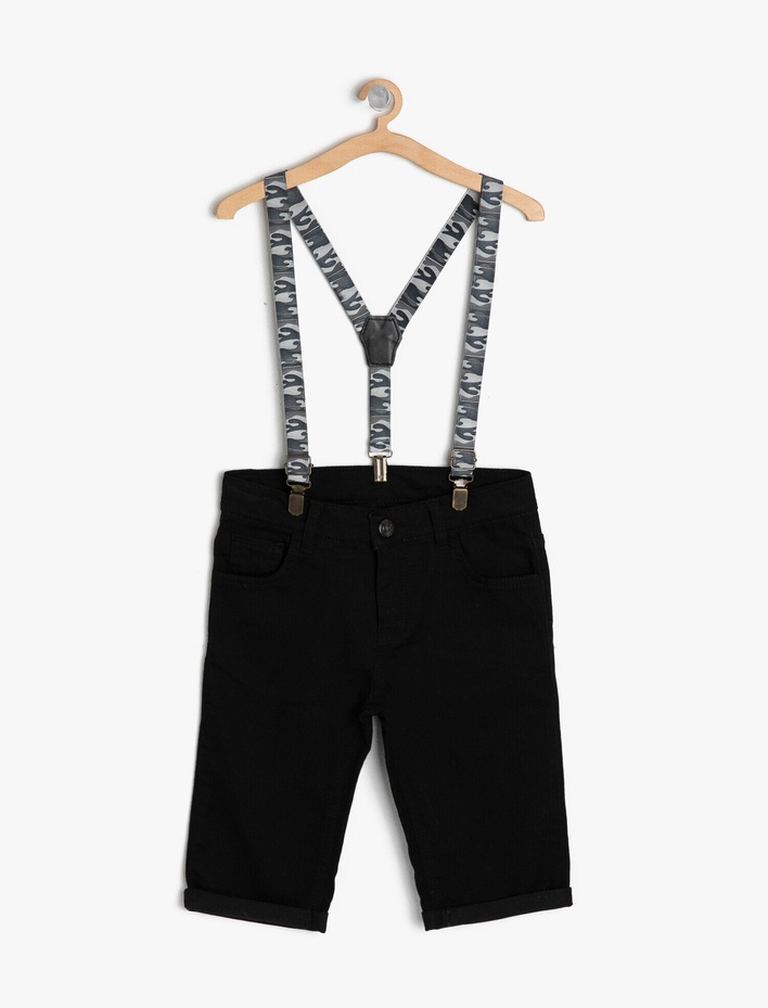 Erkek Çocuk Kemer Detaylı Jean Şort