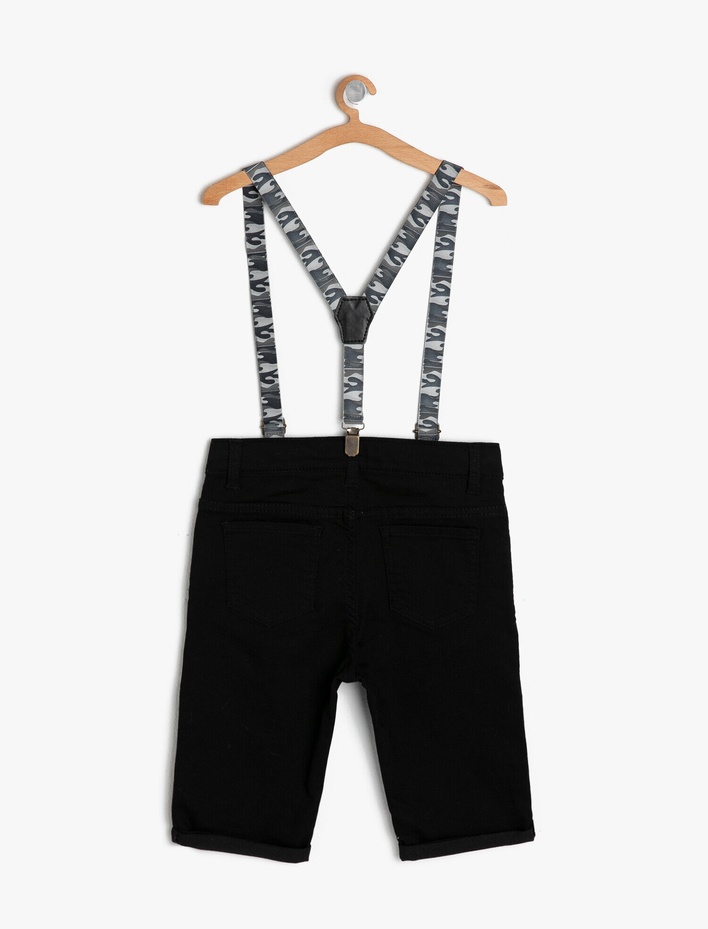 Erkek Çocuk Kemer Detaylı Jean Şort