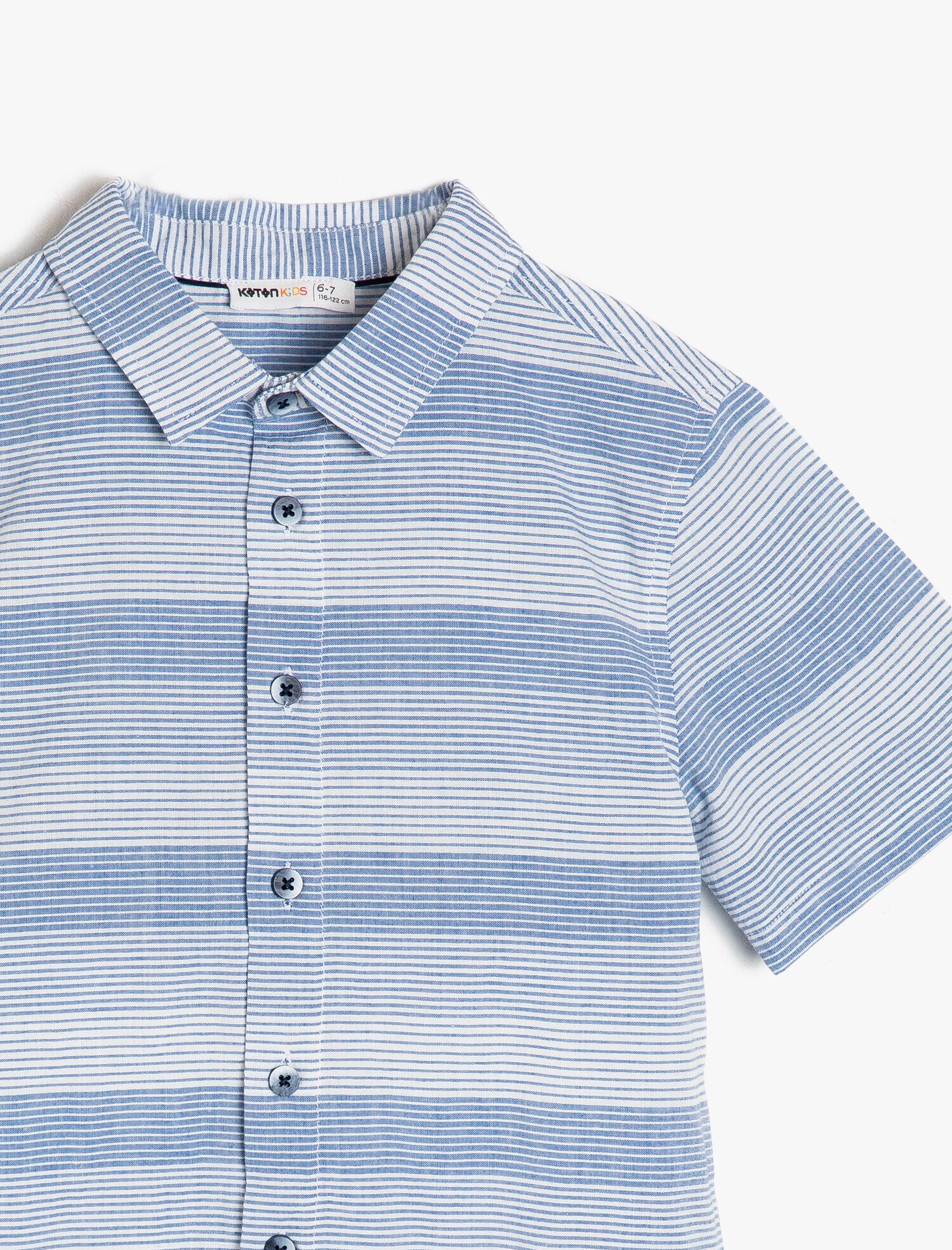  Erkek Çocuk Çizgili Gömlek Kısa Kollu
