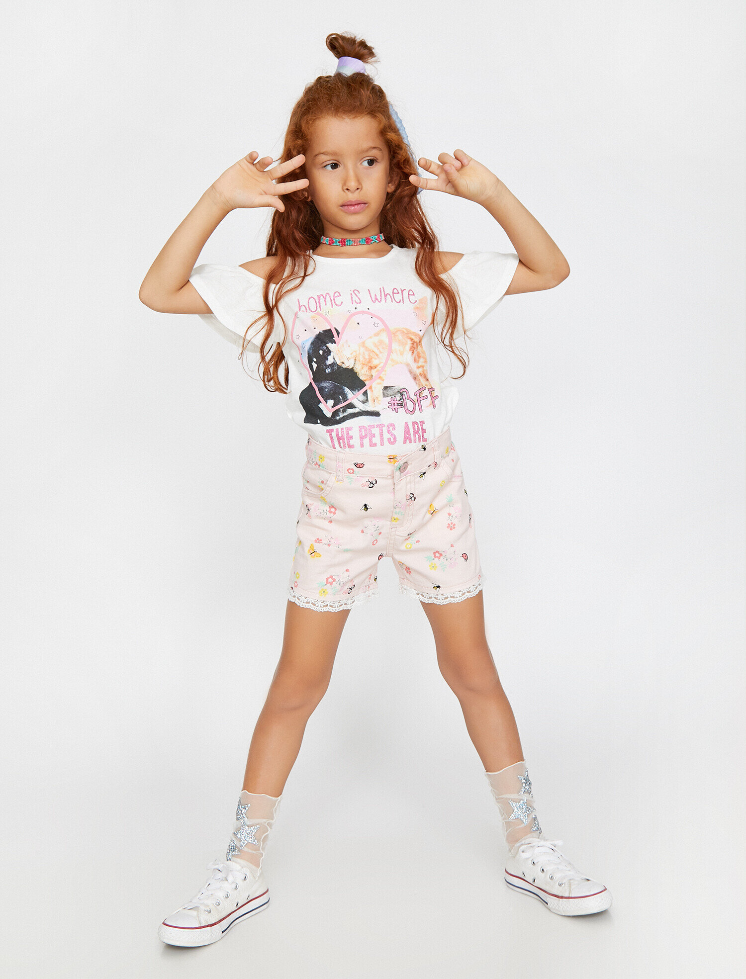  Kız Çocuk Baskılı Şort