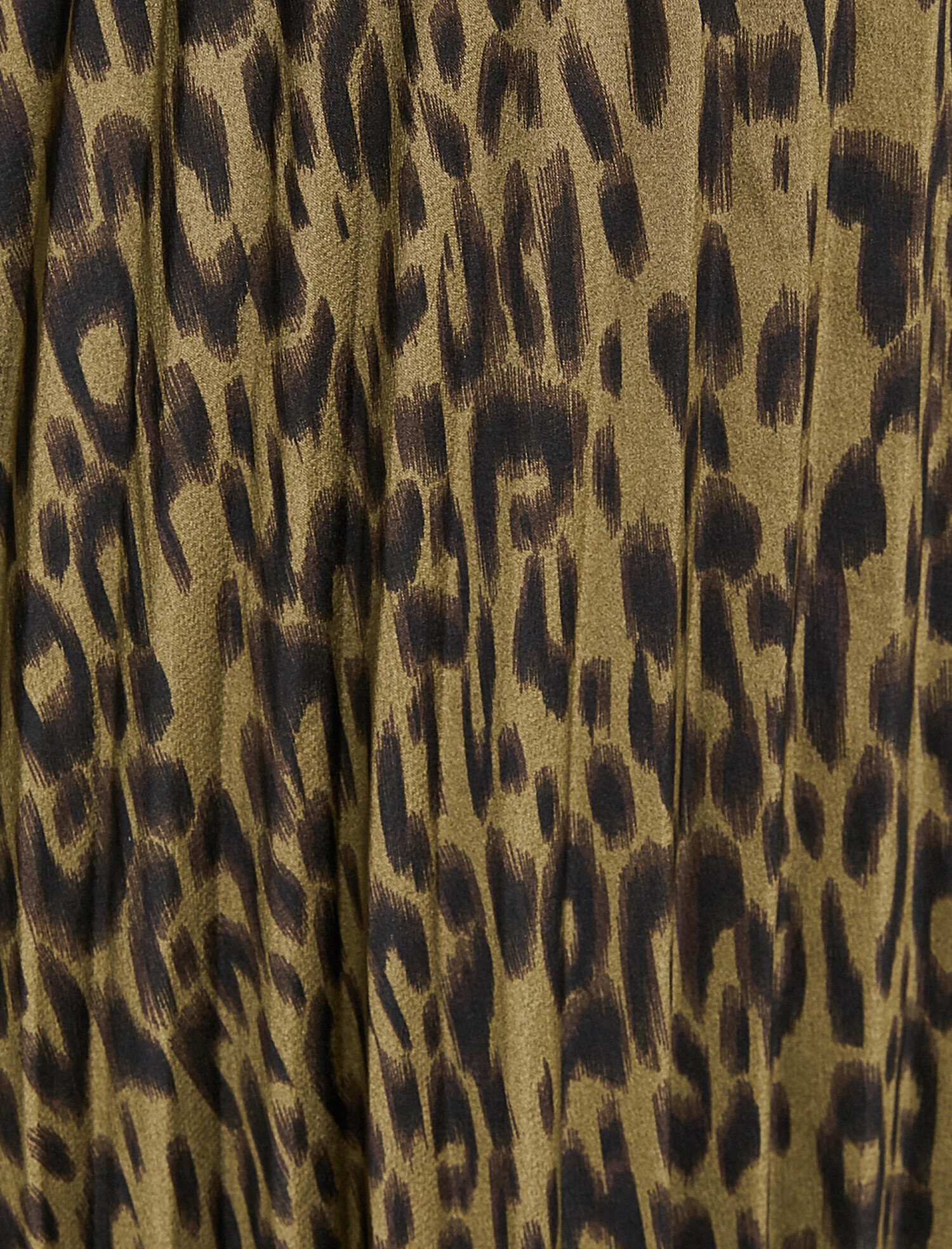   Leopar Desenli Pileli Midi Etek