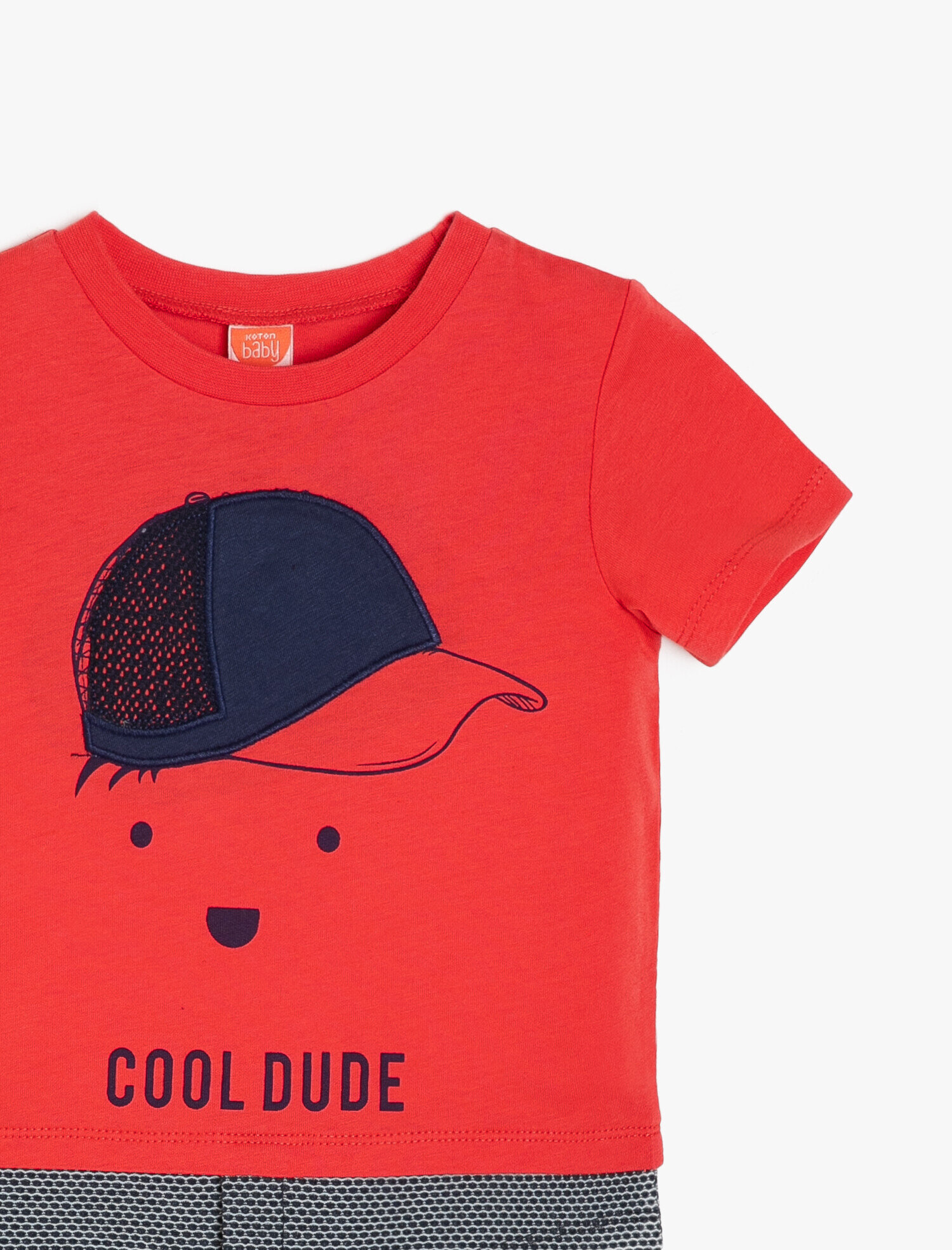 Erkek Bebek İşlemeli Tişört Kısa Kollu