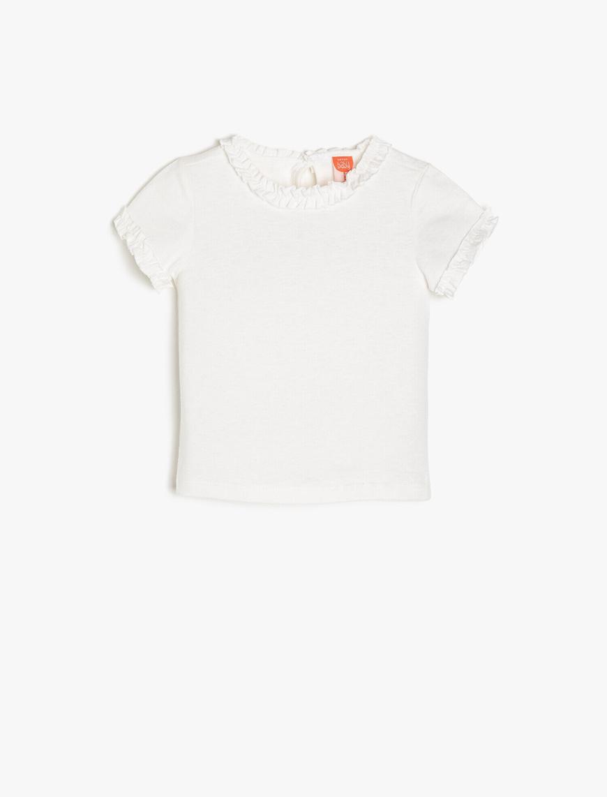  Kız Bebek Fırfır Detaylı Tişört