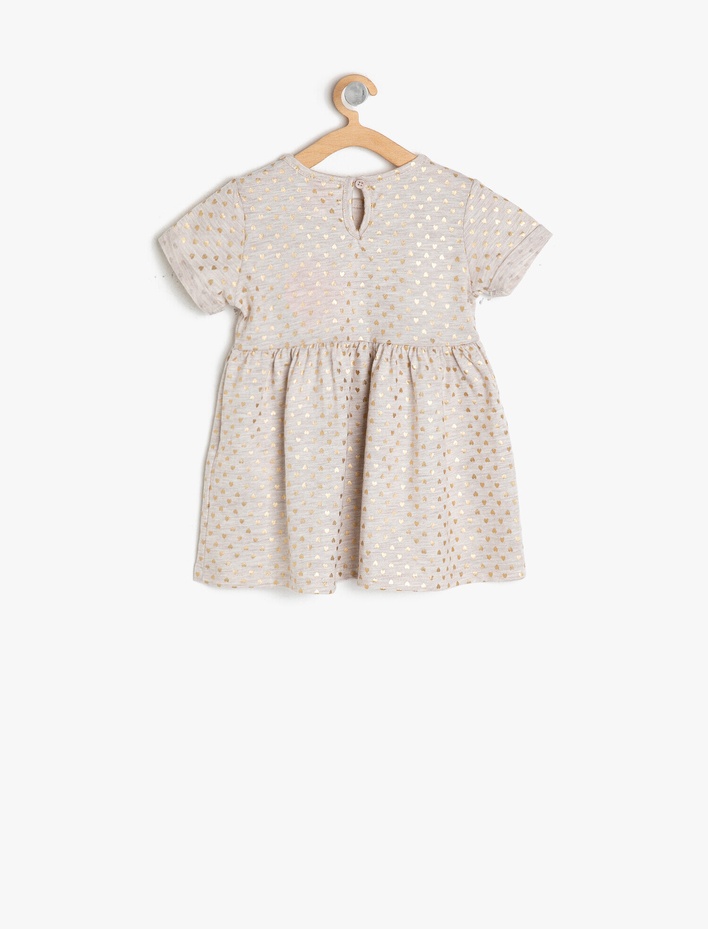 Kız Bebek Baskılı Elbise Kısa Kollu