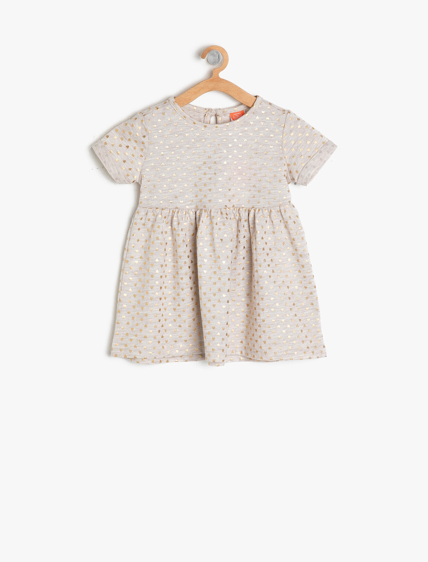  Kız Bebek Baskılı Elbise Kısa Kollu