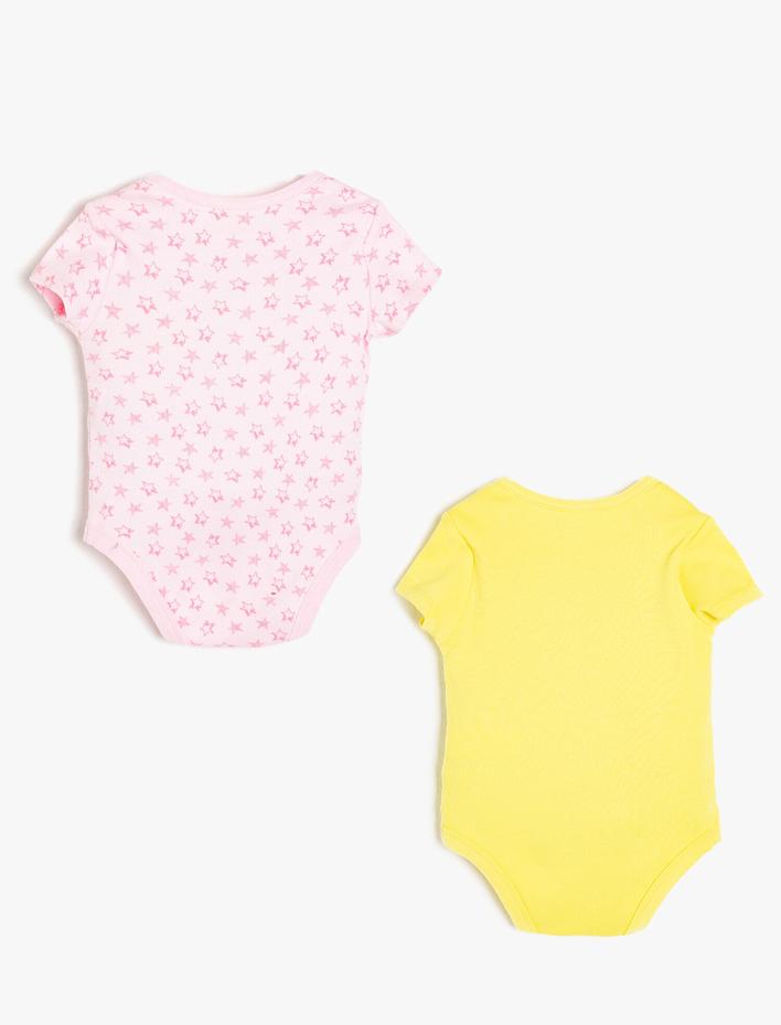 Kız Bebek 2'li Baskılı Çıtçıtlı Body Seti