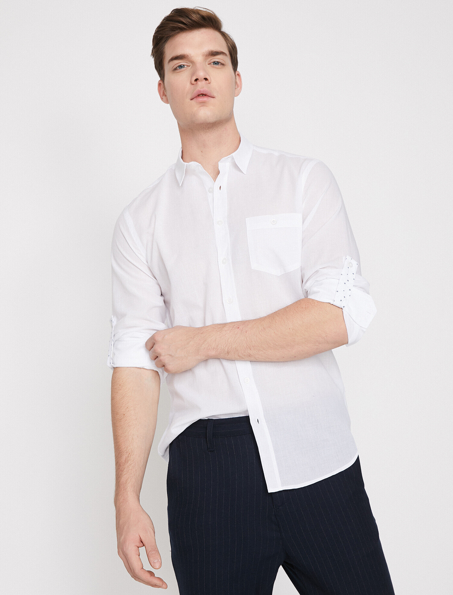   Tek Cepli Uzun Kollu Casual Gömlek